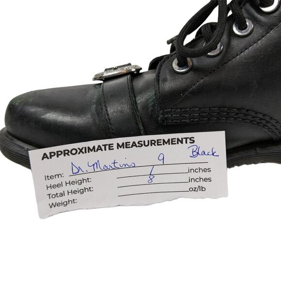 Dr. Martens Ulima Boots EU 41 Black Leather Lace Up Modern Punk Buckle Toe - Picture 6 of 6